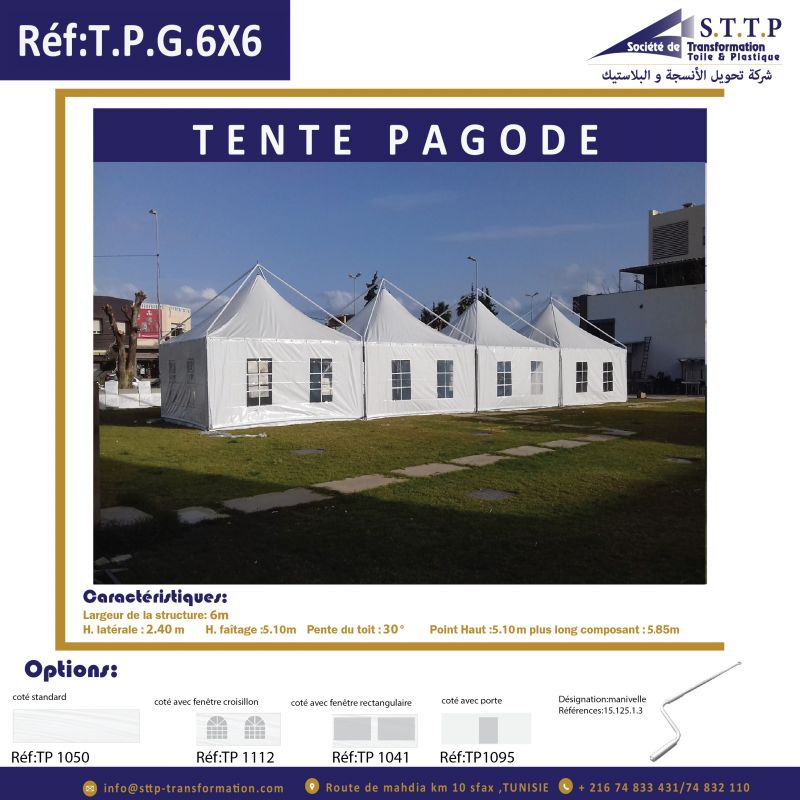 TENTE PAGODE GALVANISE"T.P.G.6*6"  
